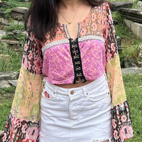 Free People Walk That Way Print Top - Large - Picture 4 of 4